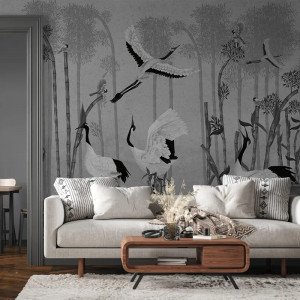 Red Crown Sanctuary in Monochrome Tapeta