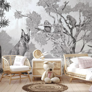 Sleepy Meadow Gray Papel pintado