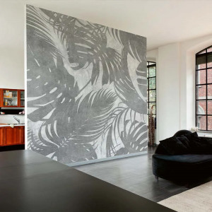 Tapet Leaves Original Grey