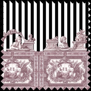 Tissu Opulent Friezes rose