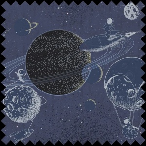 Tissu The Outer Space Blue