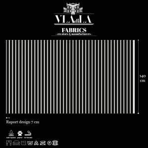 White and Black Stripes Fabric - Img 2