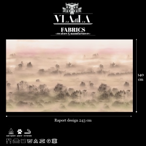 Foggy Landscape Peach Текстилен материал - Img 2