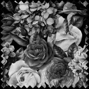 Material Textil Bw Flowers