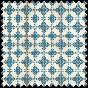 Material Textil Vintage Blue Tiles