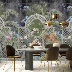 Papier peint Floral Jungle Verdant Mosaic (dark) – VLAdiLA