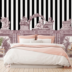 Papier peint panoramique Pierre Floral Opulent Friezes rose – VLAdiLA