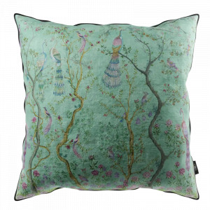 Peacock Chinoiserie turquoise Coussin
