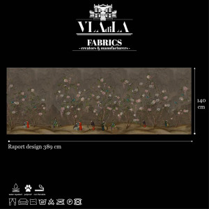 Scenes from life (brown) Текстилен материал - Img 2