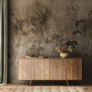 Tapet Bright Greenery Sepia 416 x 300 cm H - Smooth