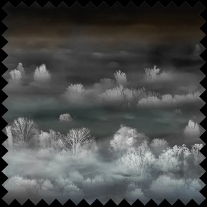 Tissu Foggy Landscape Nightview