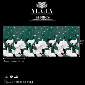 Ткань Grus Japonesis in Green - Img 2