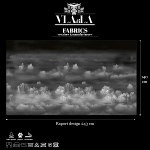 Foggy Landscape Nightview Текстилен материал - Img 2