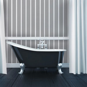 Gray and White Stripes Behang