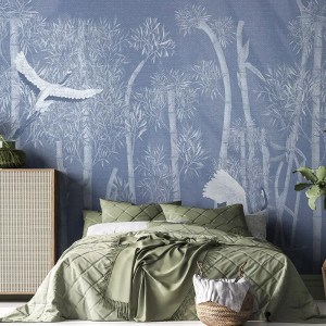 Makino Pavilion Blush Blue Wallpaper