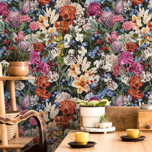 Primavera Flowers (Dark) Papier Peint