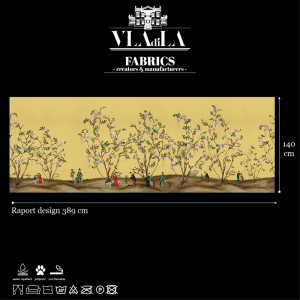 Scenes from life (yellow) Текстилен материал - Img 2