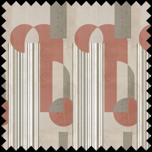 Tissu The daily express Red