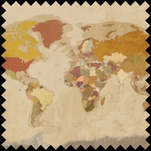 Tissu Vintage map