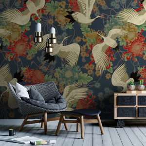 Uchikake (blue) Papel pintado