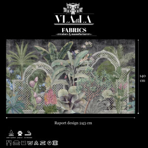 Verdant Mosaic Dark Текстилен материал - Img 2