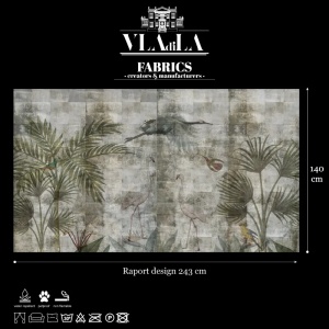 Birds and grunge Текстилен материал - Img 2