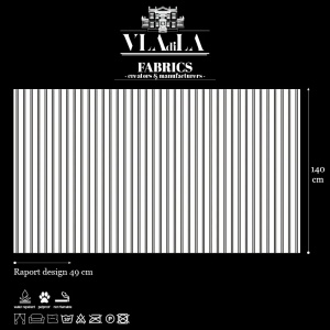 Black and White Stripes Текстилен материал - Img 2