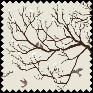 Doves at my window Fabric