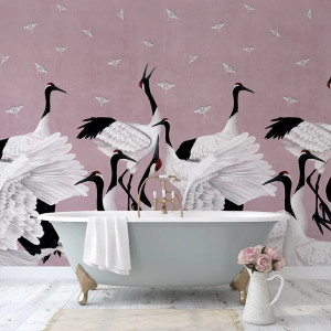 Grus Japonesis in Pink Тапет