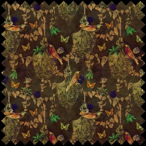 Majestic Memoir Black silk Fabric