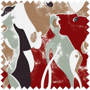 Rumors Red Fabric - Img 1