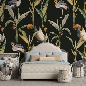 Yellow Purple Tropic Papier Peint