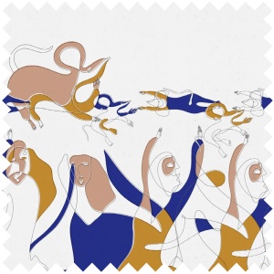 Antropomorphic Mustard Fabric