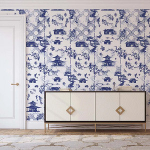 Blue Imari Papel pintado