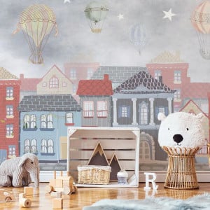 Blue Joyous Neighbourhood Carta da parati