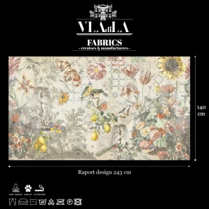 Ceramic Flowers (Cream) Текстилен материал - Img 2