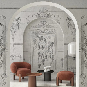 Glycine Pointe Seche Papier Peint