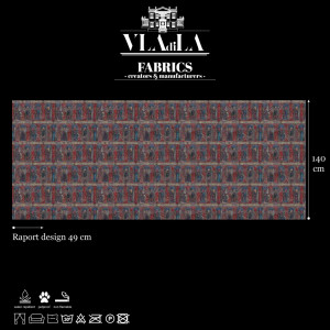 Inchinaciune (rubin) Textilanyag - Img 2