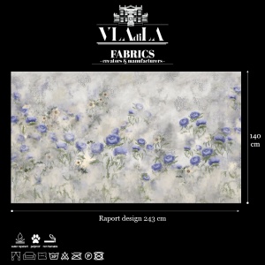 Indigo Carline Bouquet Field Fabric - Img 2