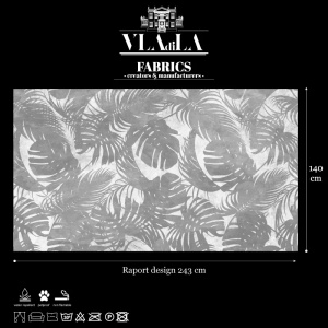 Leaves Original Grey Текстилен материал - Img 2