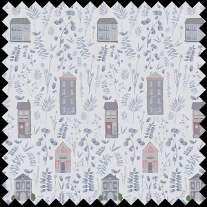 Material Textil Blue leaves