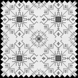 Material Textil Raza de Soare (alb-negru) - Img 1
