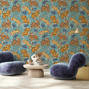 Papier peint Nature Oriental Waghoba Teal – VLAdiLA