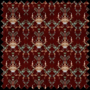 Round Table in red Fabric