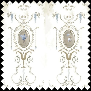 Royal Animals White Fabric