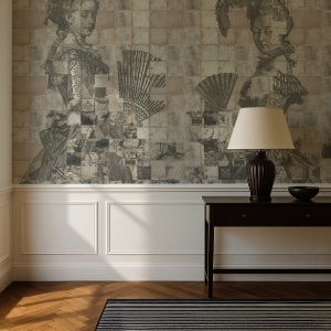 Shattered Dames cream Wallpaper