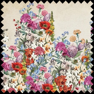 Spring Mural (Cream) Fabric