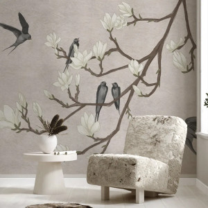 The Land of the Swallows grey Tapeta