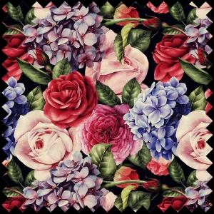 Tissu Colorful Flowers