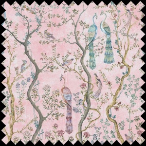 Tissu Peacock Chinoiserie in Rosa